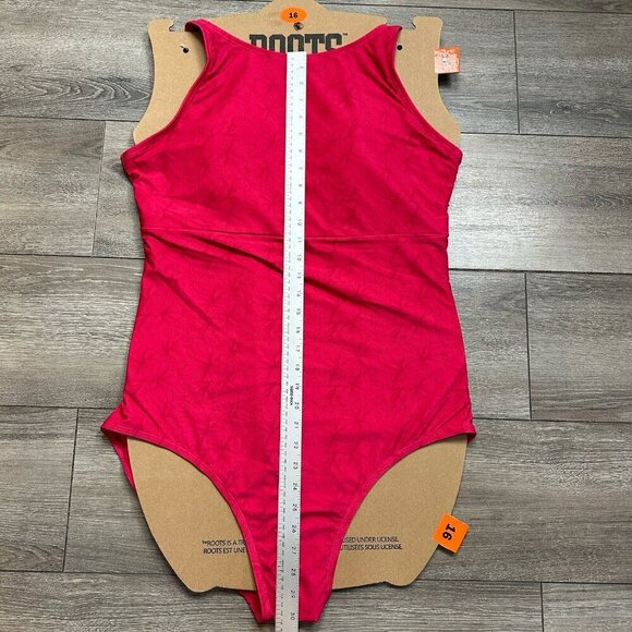 Roots One Piece Bathing Suit Size 16 Pink Swim - Picture 4 of 6